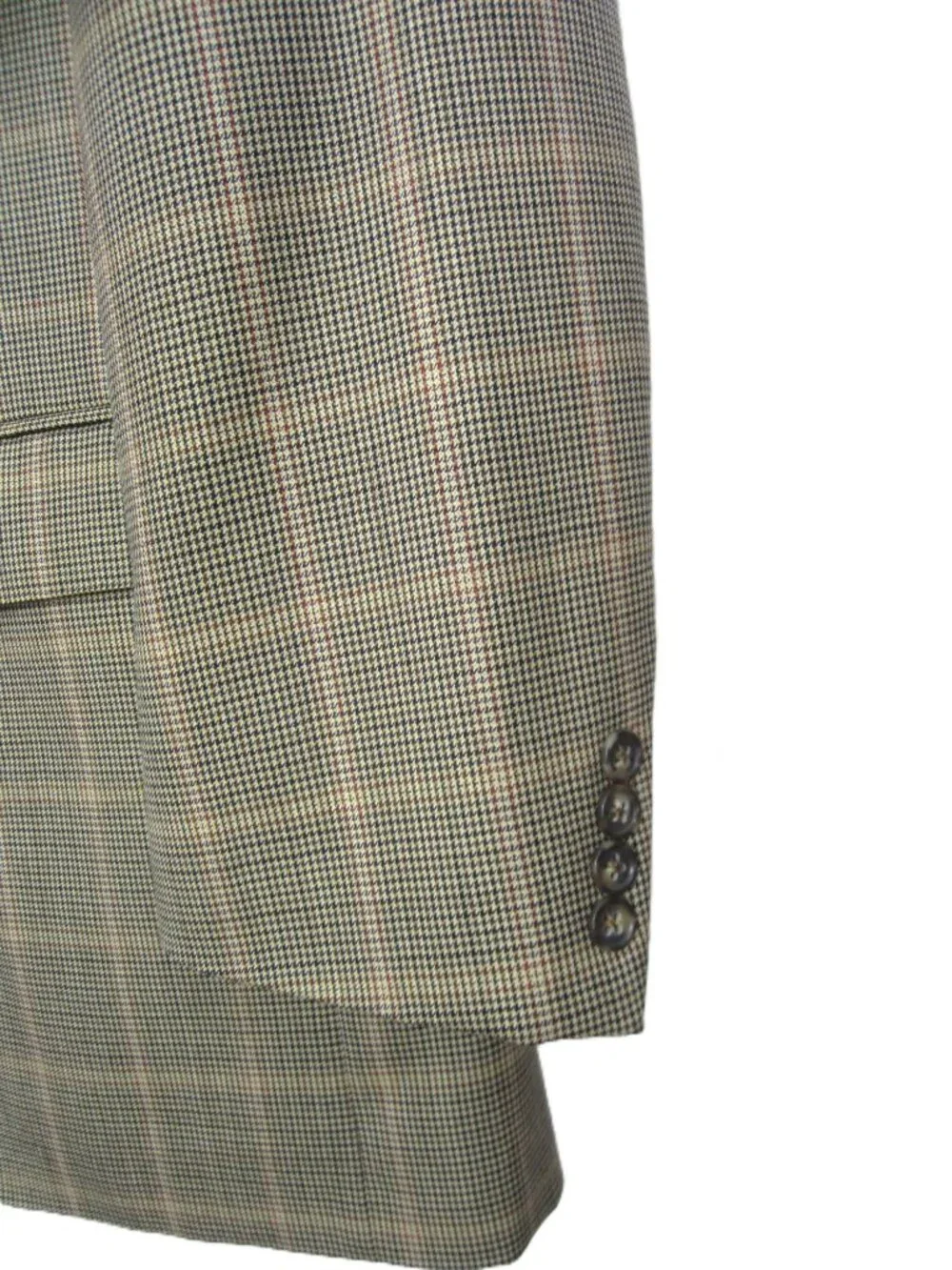 Peter Millar 44T 44 Tall 44L 100% Wool Glen Plaid Sport Coat Tan Beige Black